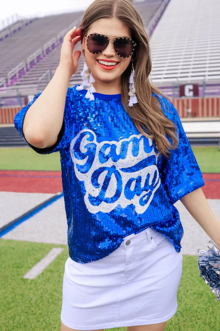 Sequin Game Day Top - 3 Color Options