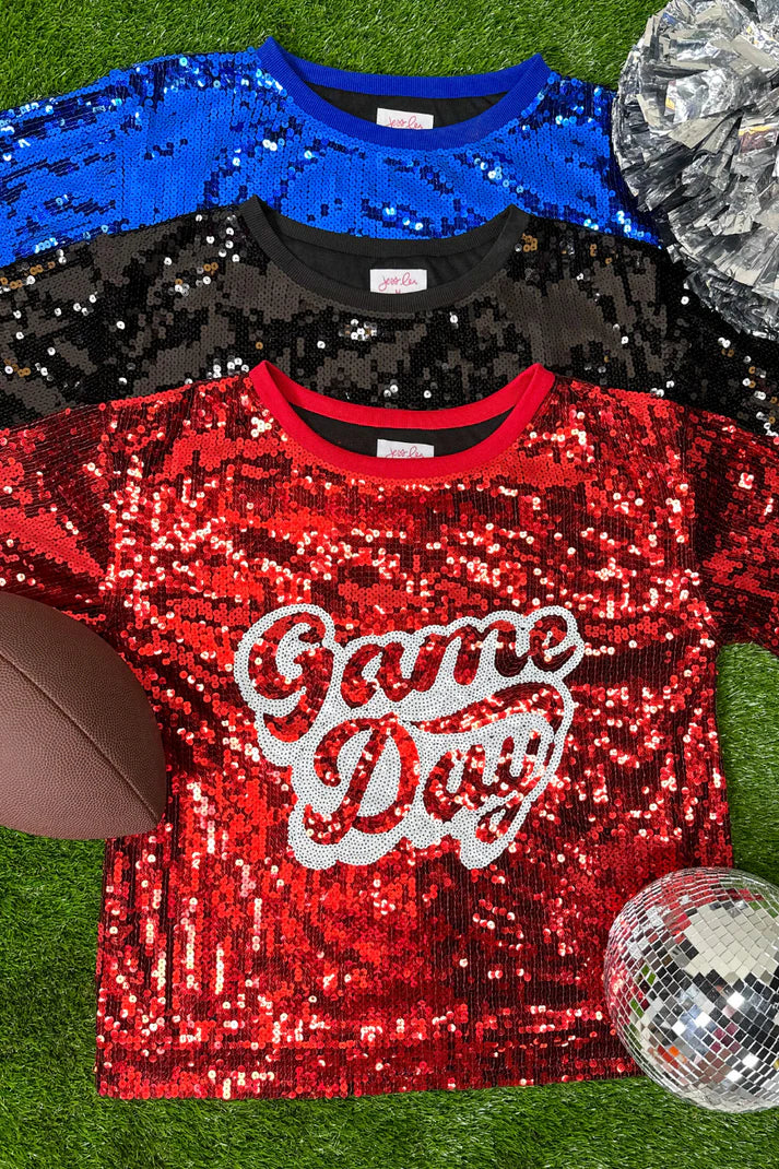 Sequin Game Day Top - 3 Color Options