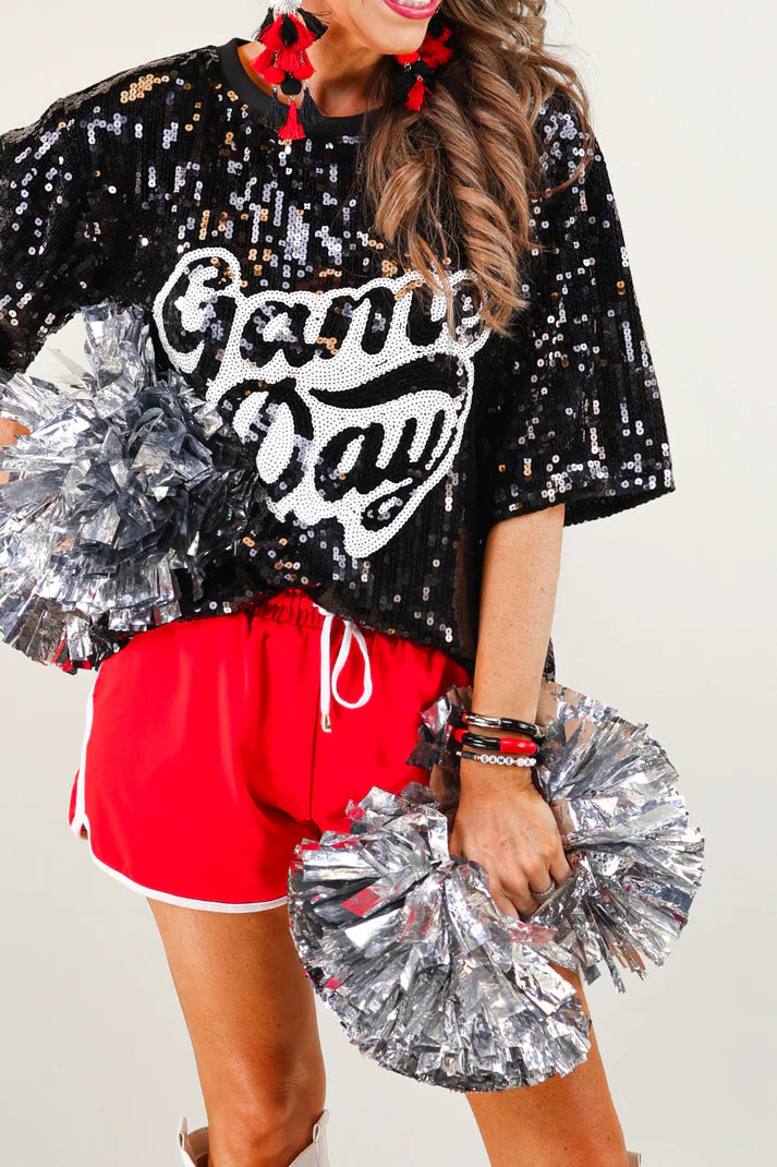 Sequin Game Day Top - 3 Color Options