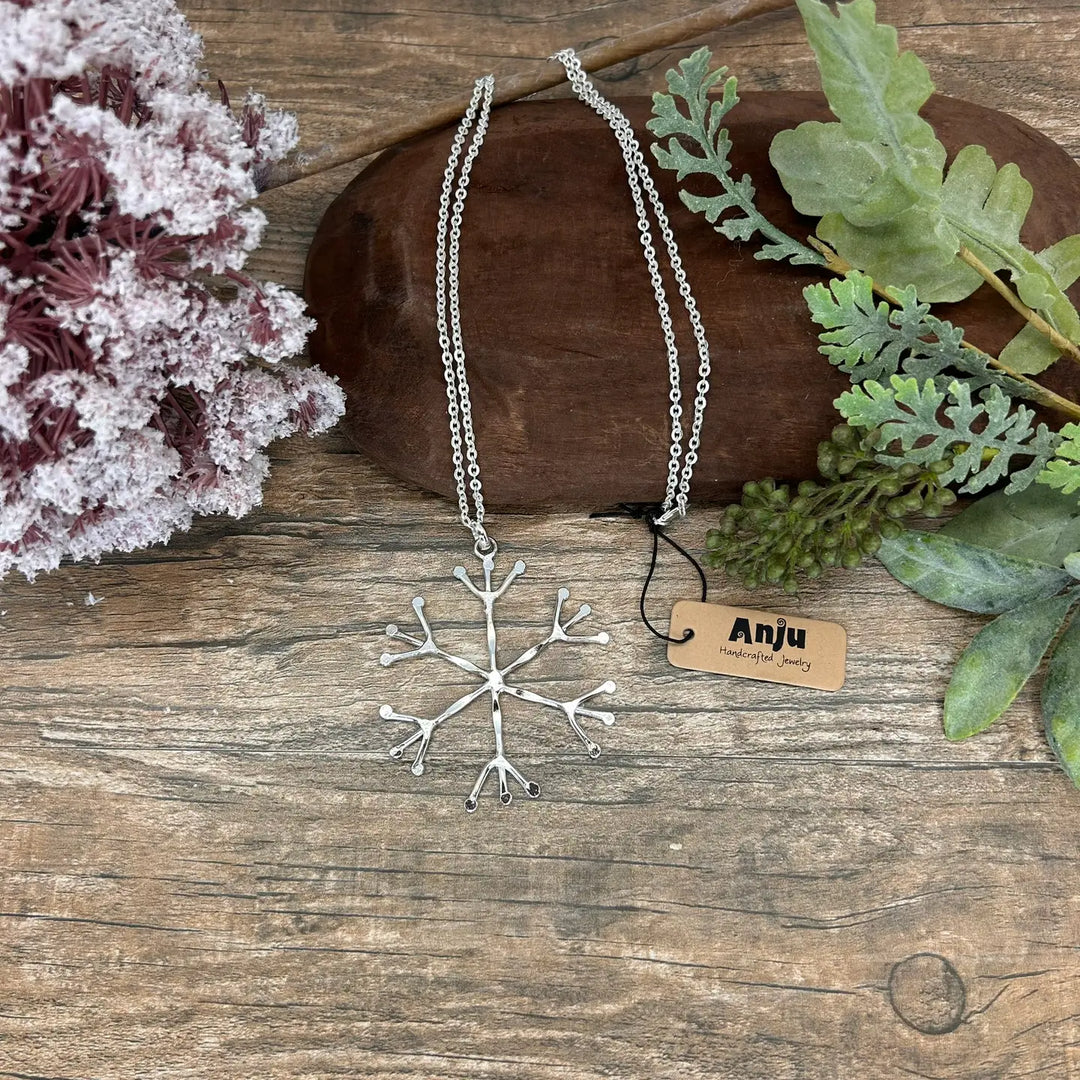 Snowflake Silver Plated Pendant Necklace