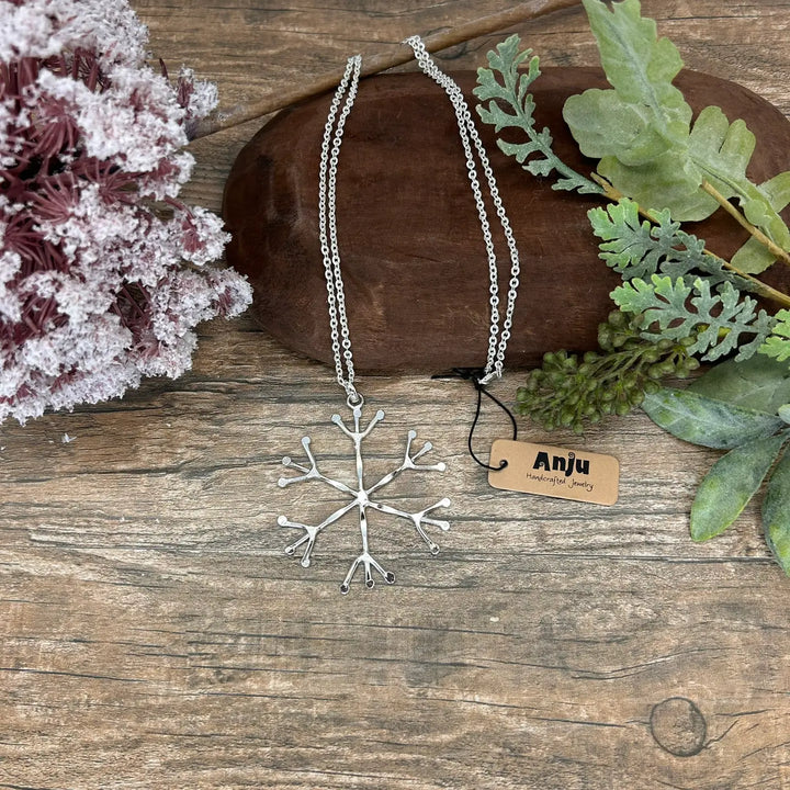 Snowflake Silver Plated Pendant Necklace