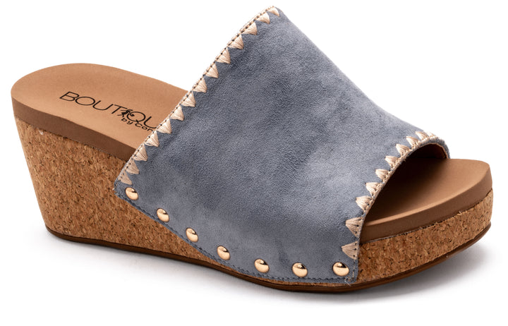 PRE-ORDER: Faux Suede Wedge w/Stitch Detail - 2 Color Options