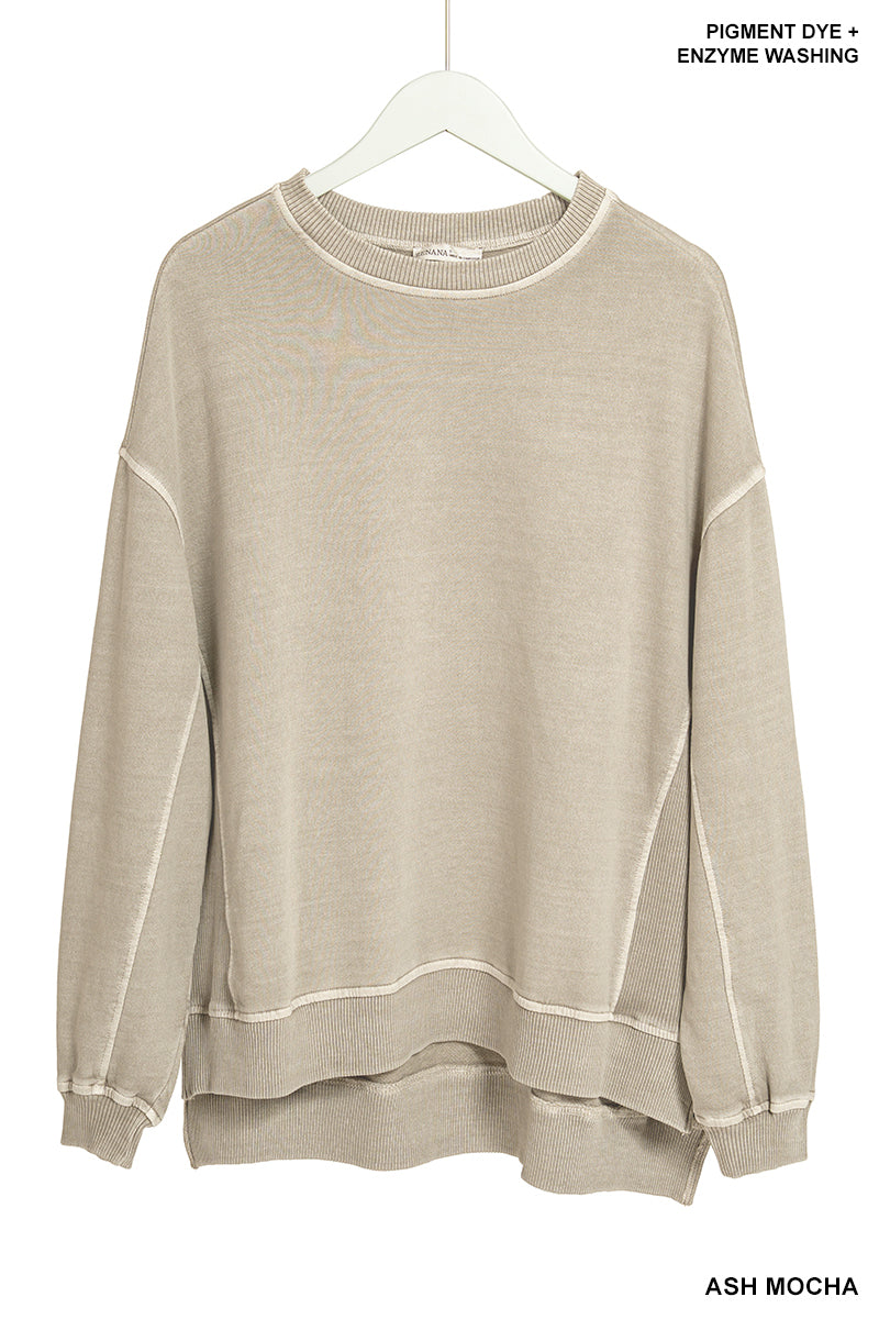 French Terry Washed Pullover - 7 Color Options