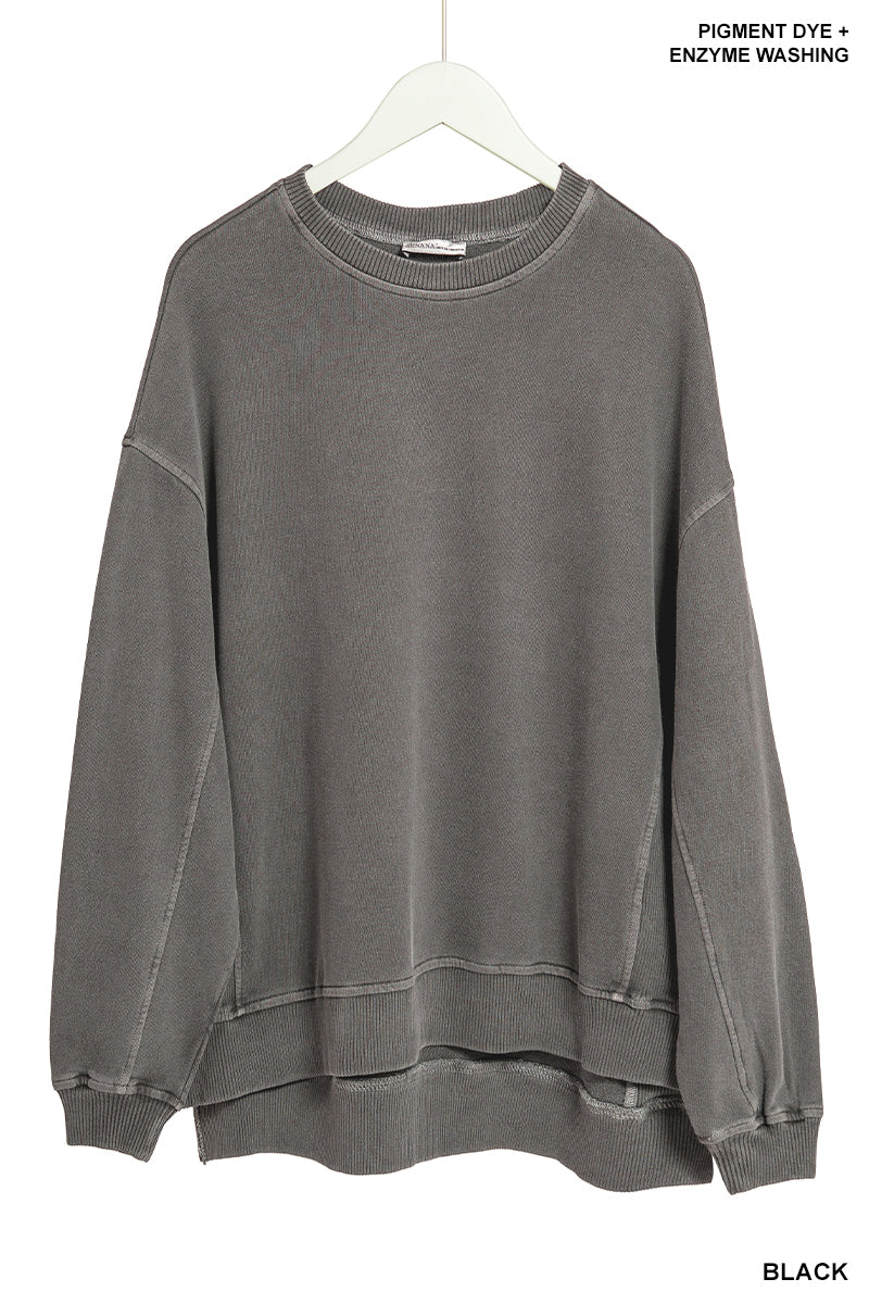 French Terry Washed Pullover - 7 Color Options