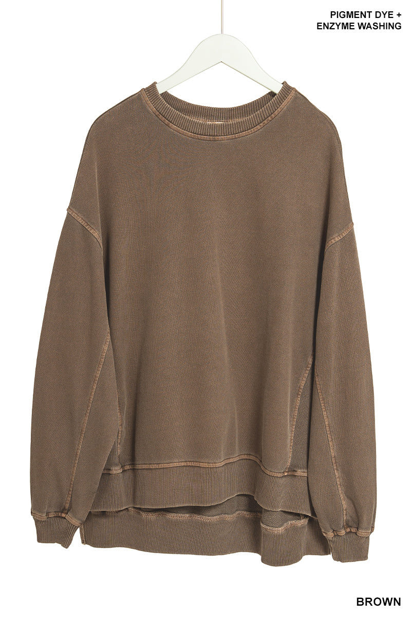 French Terry Washed Pullover - 7 Color Options