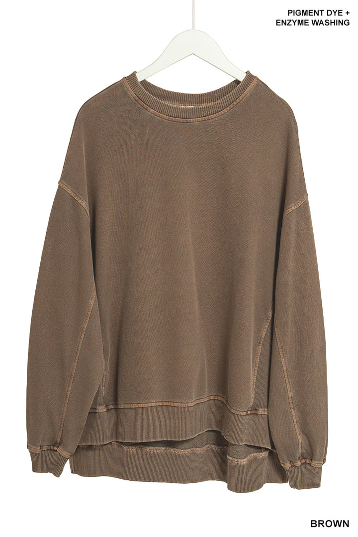 French Terry Washed Pullover - 7 Color Options