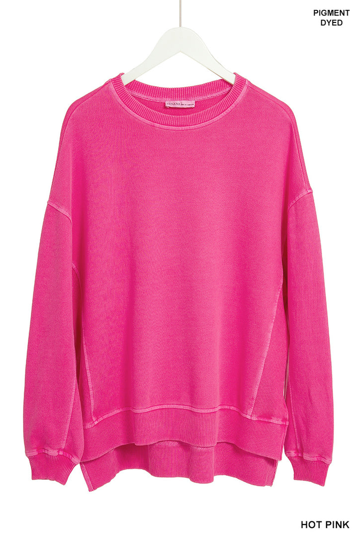 French Terry Washed Pullover - 7 Color Options