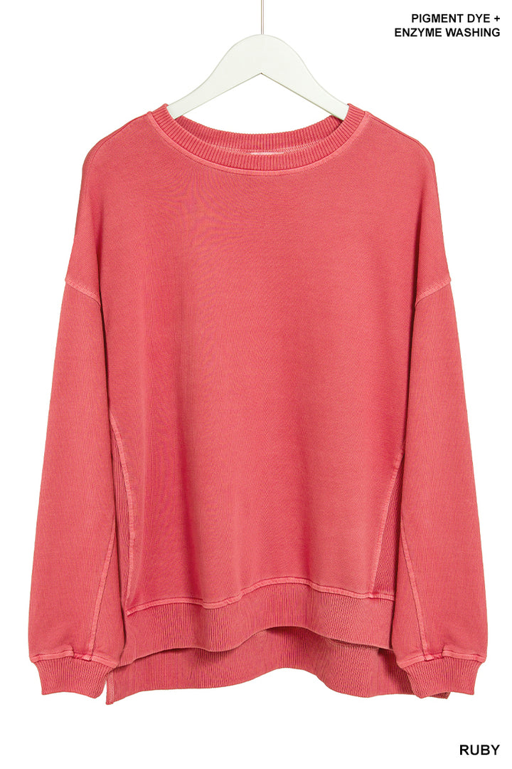 French Terry Washed Pullover - 7 Color Options