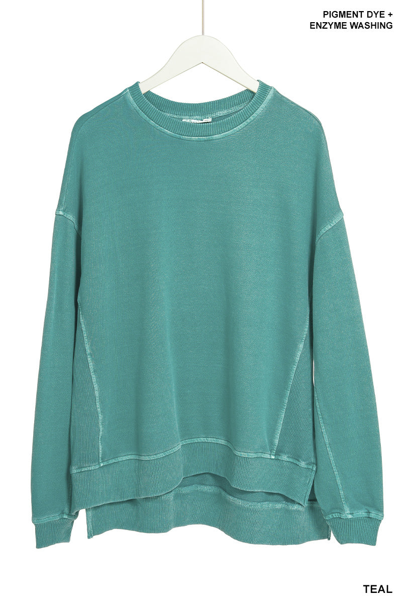 French Terry Washed Pullover - 7 Color Options