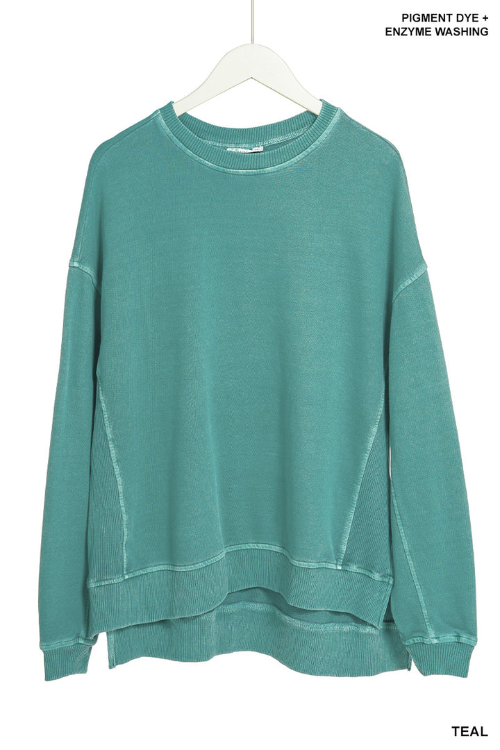 French Terry Washed Pullover - 7 Color Options