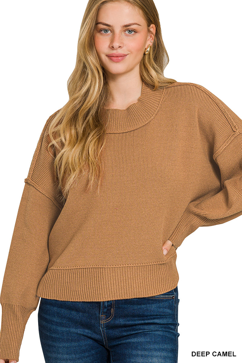 Drop Shoulder Sweater - 2 Color Options