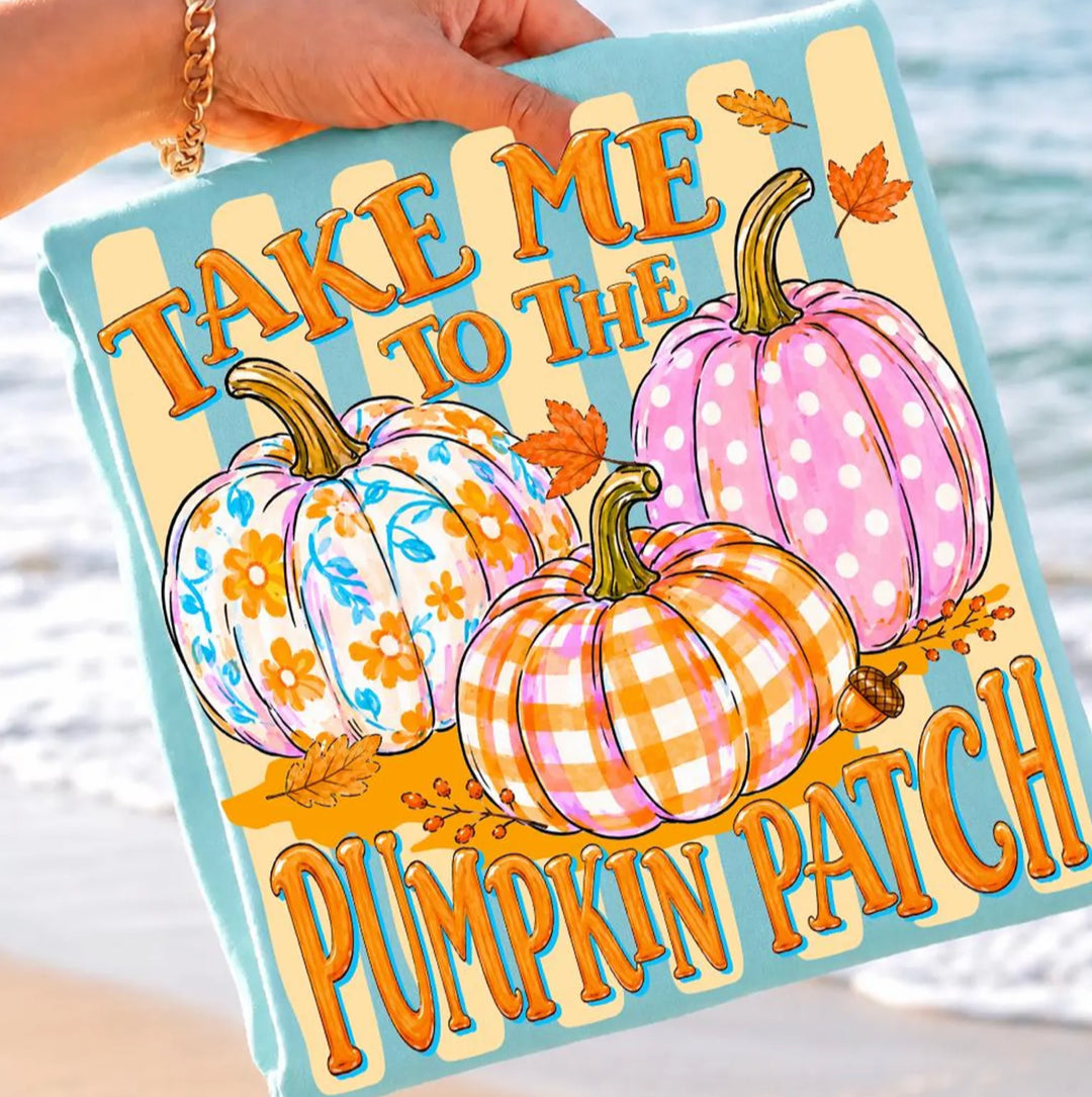 Take Me to the Pumpkin Patch-Sky Blue-T-Shirt or Sweatshirt