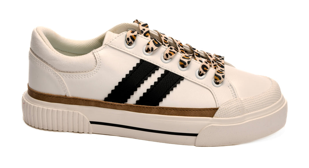 White w/ Black Stripes Sneaker