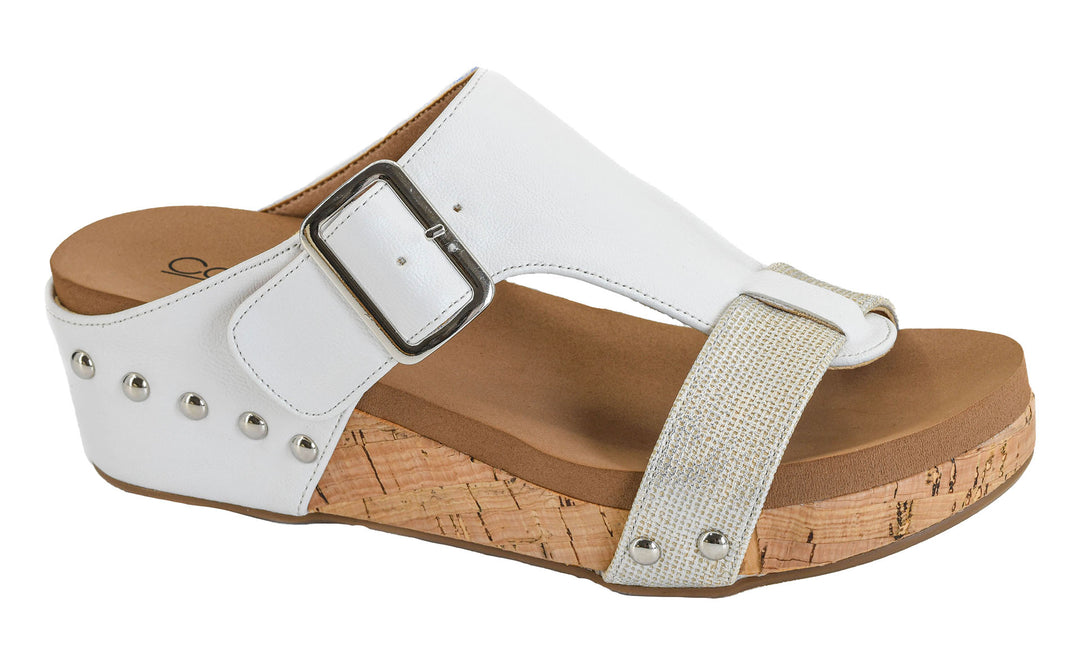 Buckle Wedge w/Stud Detail - 2 Color Options