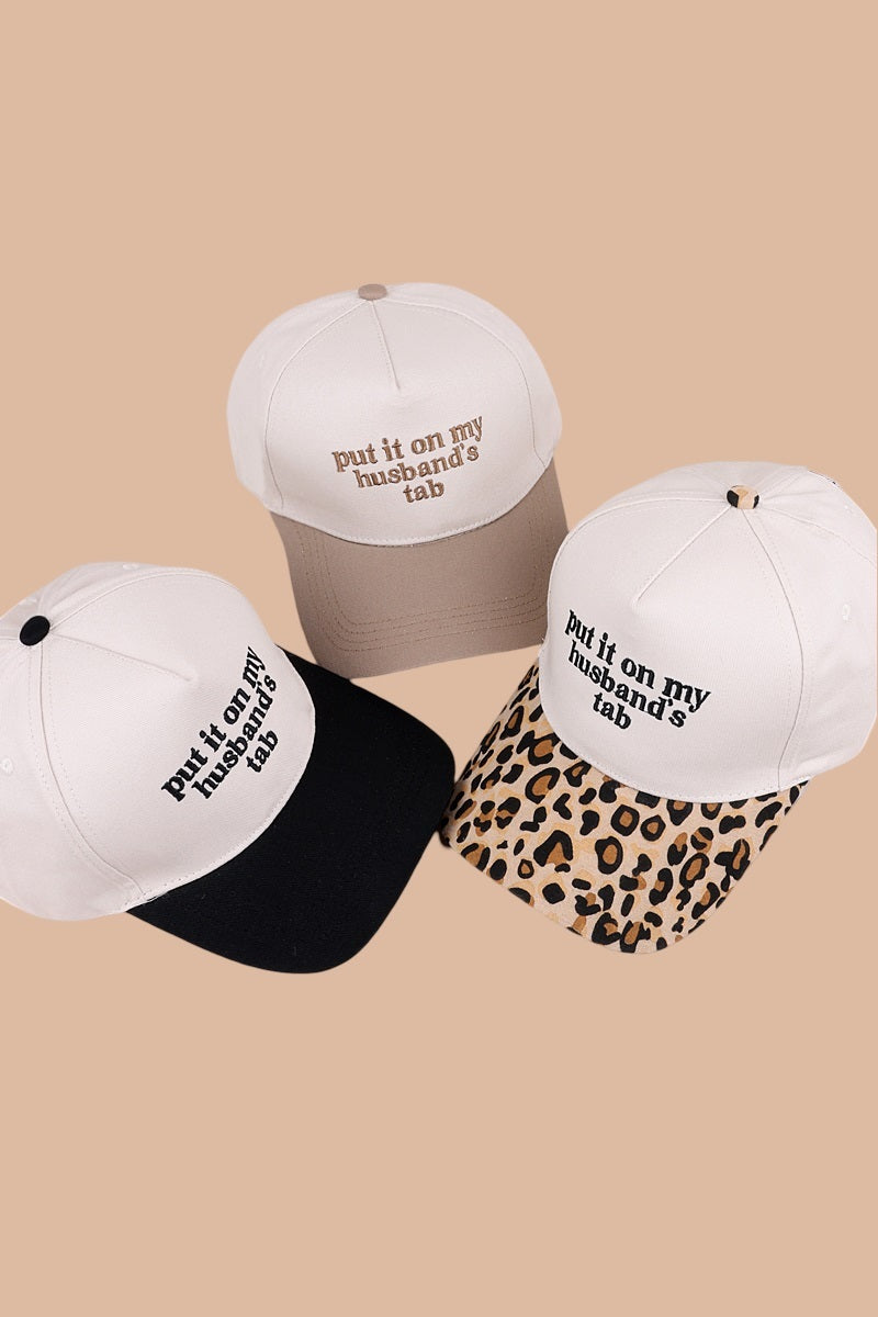 Two Tone "Put It On My Husband's Tab" Hat - 9 Color Options
