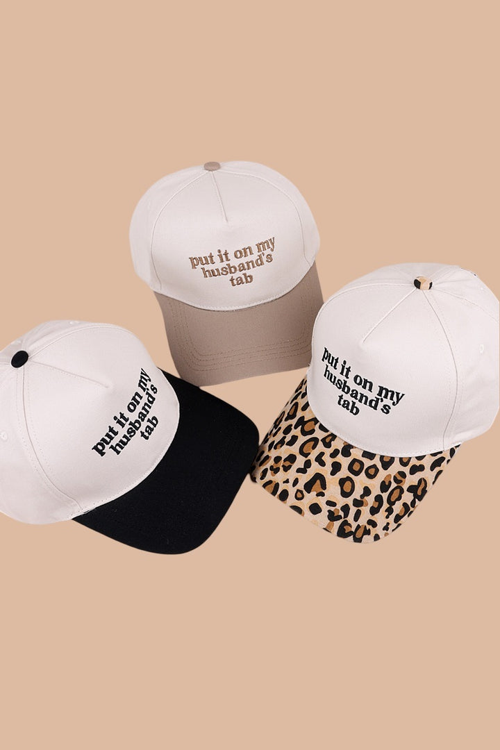 Two Tone "Put It On My Husband's Tab" Hat - 9 Color Options