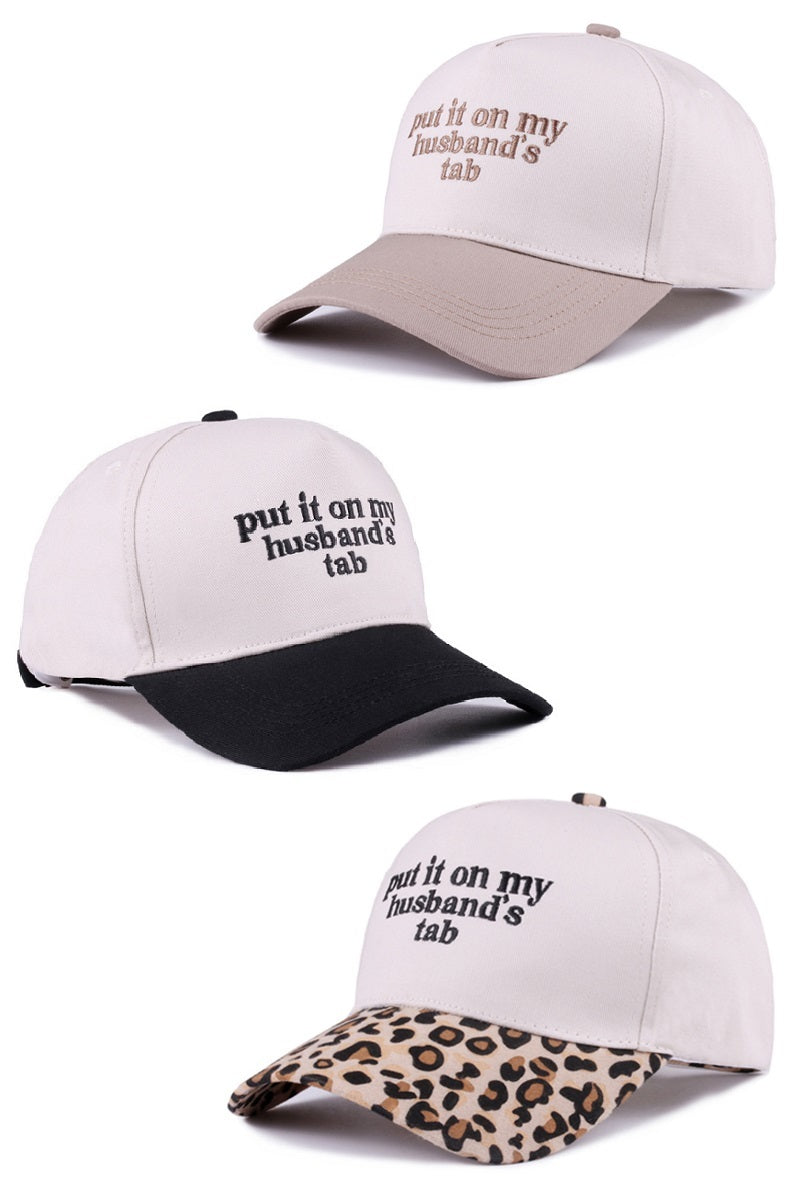 Two Tone "Put It On My Husband's Tab" Hat - 9 Color Options