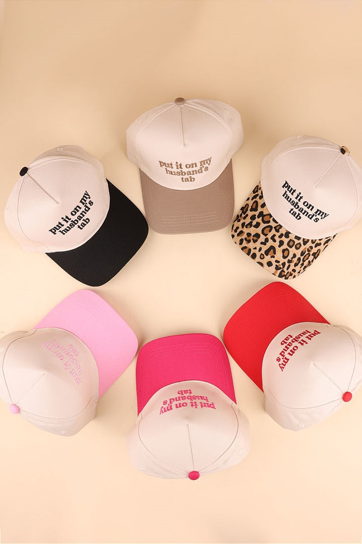 Two Tone "Put It On My Husband's Tab" Hat - 9 Color Options