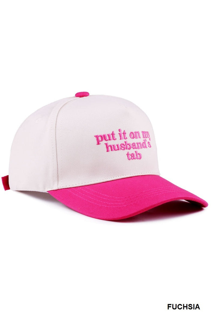 Two Tone "Put It On My Husband's Tab" Hat - 9 Color Options