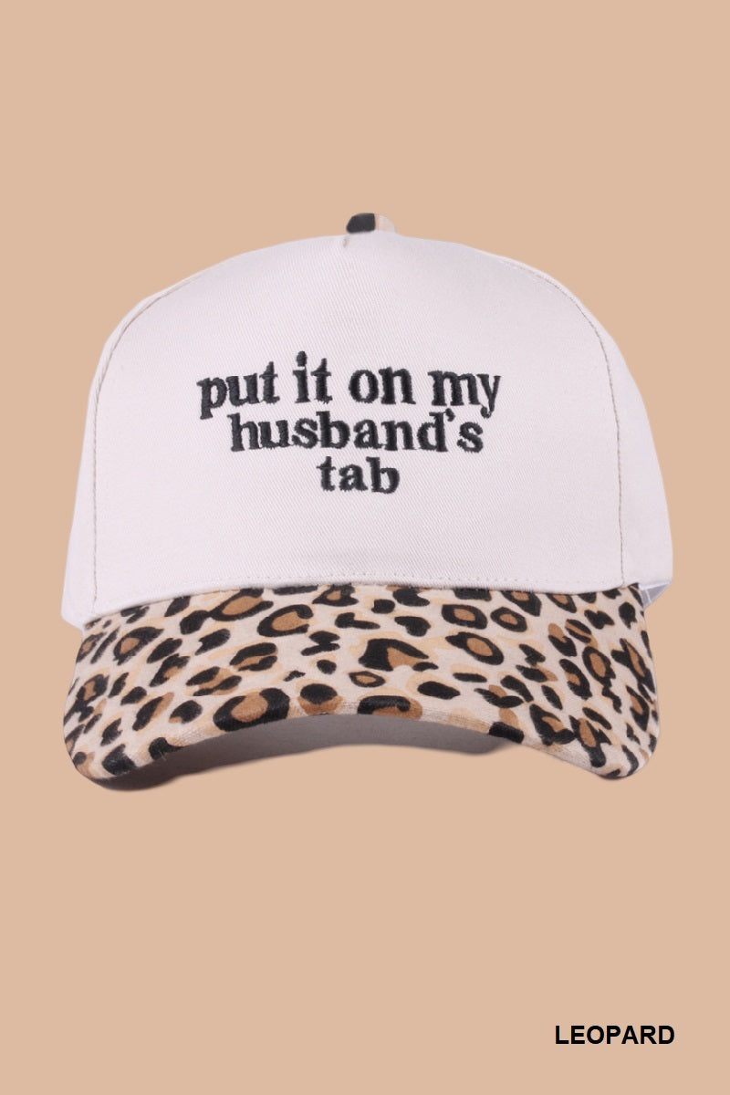 Two Tone "Put It On My Husband's Tab" Hat - 9 Color Options