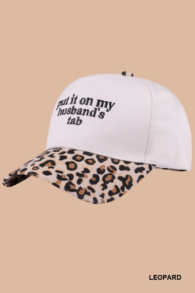 Two Tone "Put It On My Husband's Tab" Hat - 9 Color Options