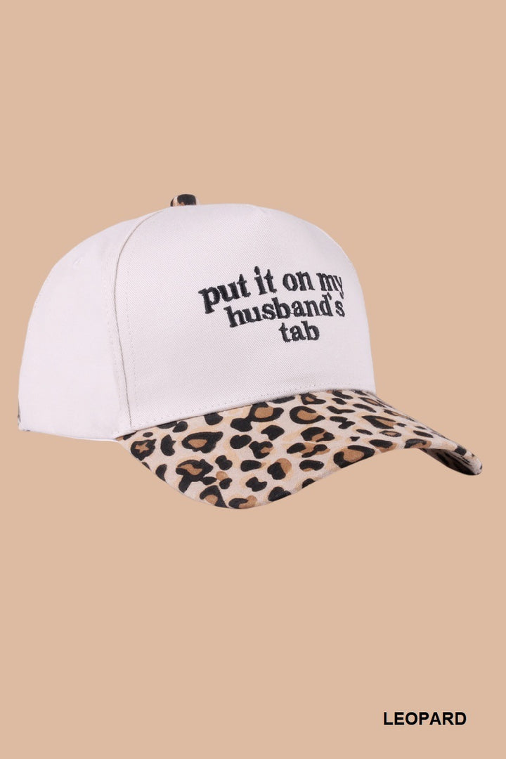 Two Tone "Put It On My Husband's Tab" Hat - 9 Color Options