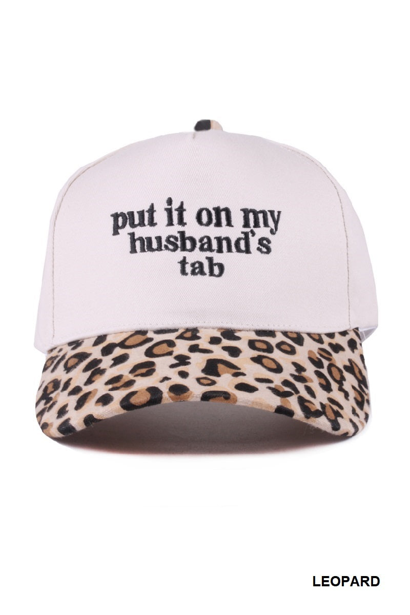 Two Tone "Put It On My Husband's Tab" Hat - 9 Color Options