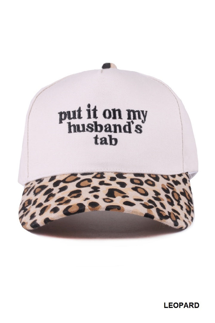 Two Tone "Put It On My Husband's Tab" Hat - 9 Color Options