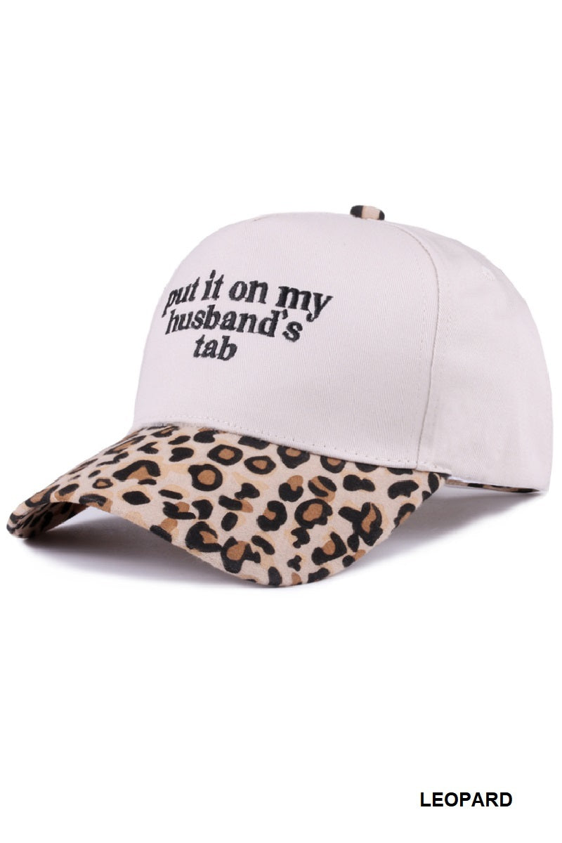 Two Tone "Put It On My Husband's Tab" Hat - 9 Color Options