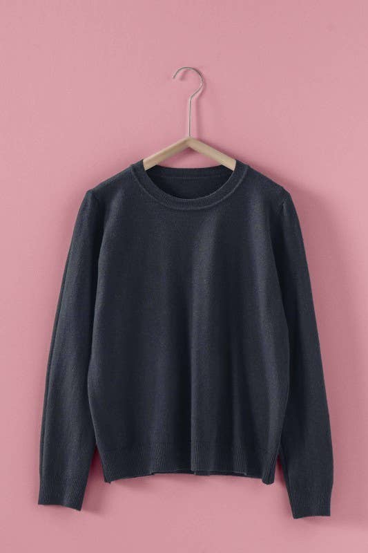 Soft Viscose Blend Crewneck Knit Pullover-5  Color Options!!