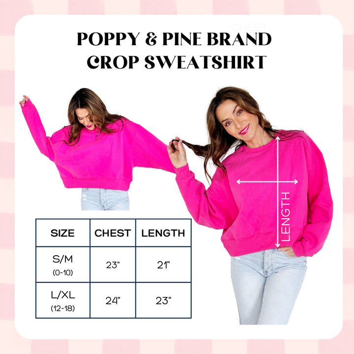 Smiley Jesus Loves You Puff Red Crop Sweatshirt