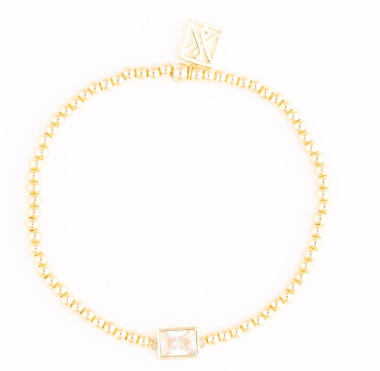 Gold Birth Stone Stretch Bracelet - 12 Options