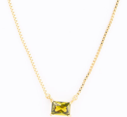 Gold Birth Stone Necklace - 12 Options
