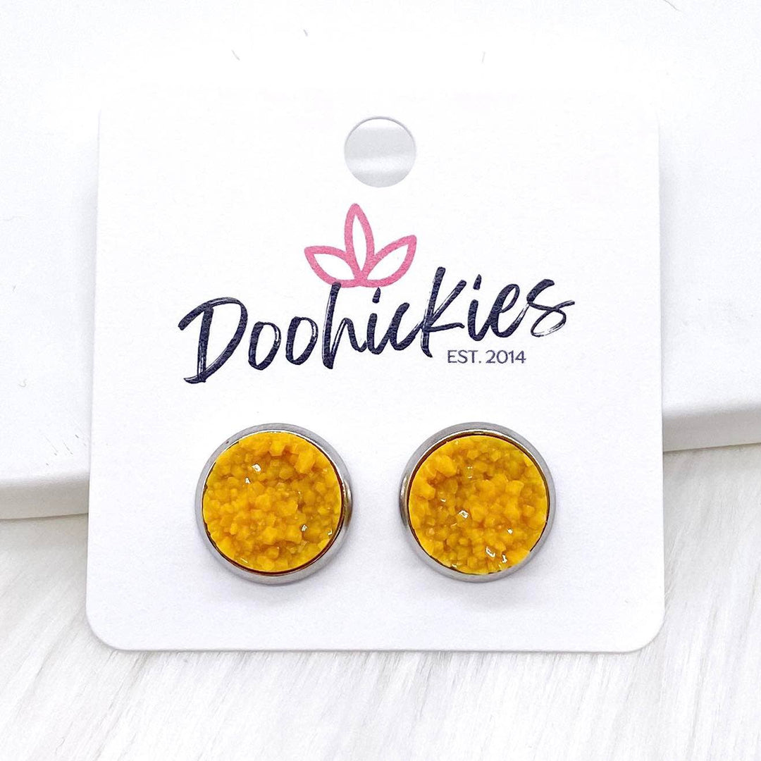 12mm Autumn Crystal Singles in Stainless Steel Settings -Fal