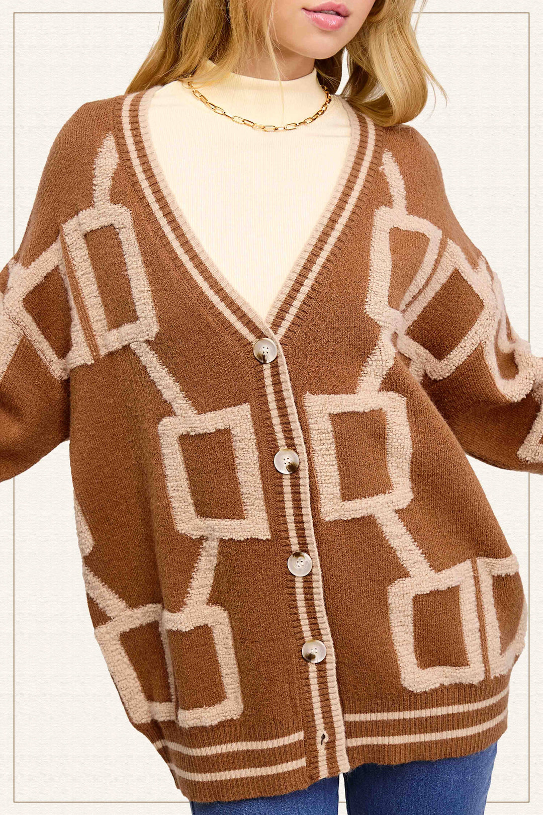 Gucci Loose Fit Drop Shoulder Cozy Knit Cardigan