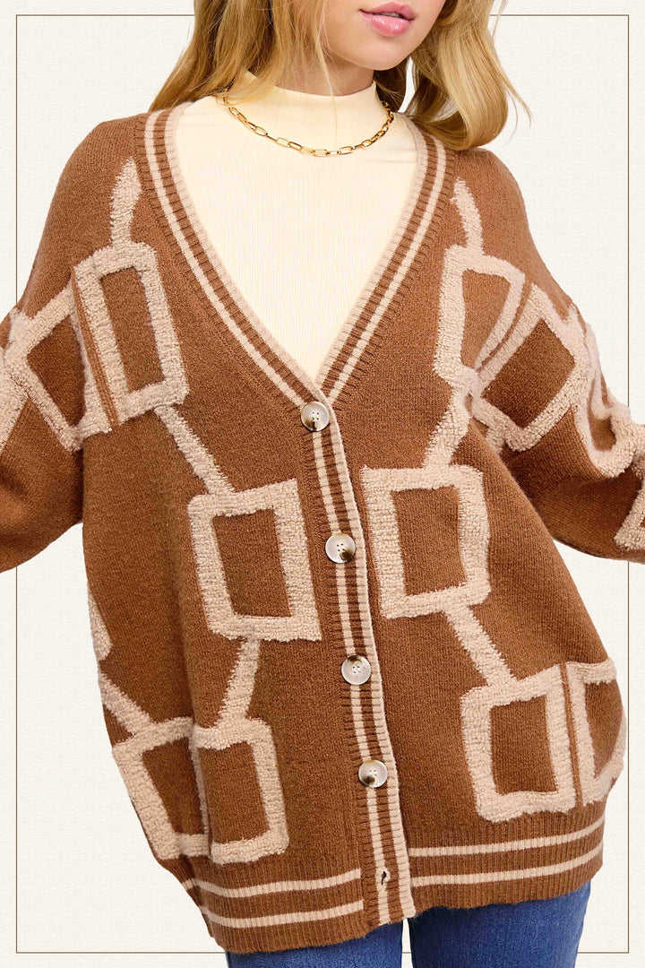 Gucci Loose Fit Drop Shoulder Cozy Knit Cardigan
