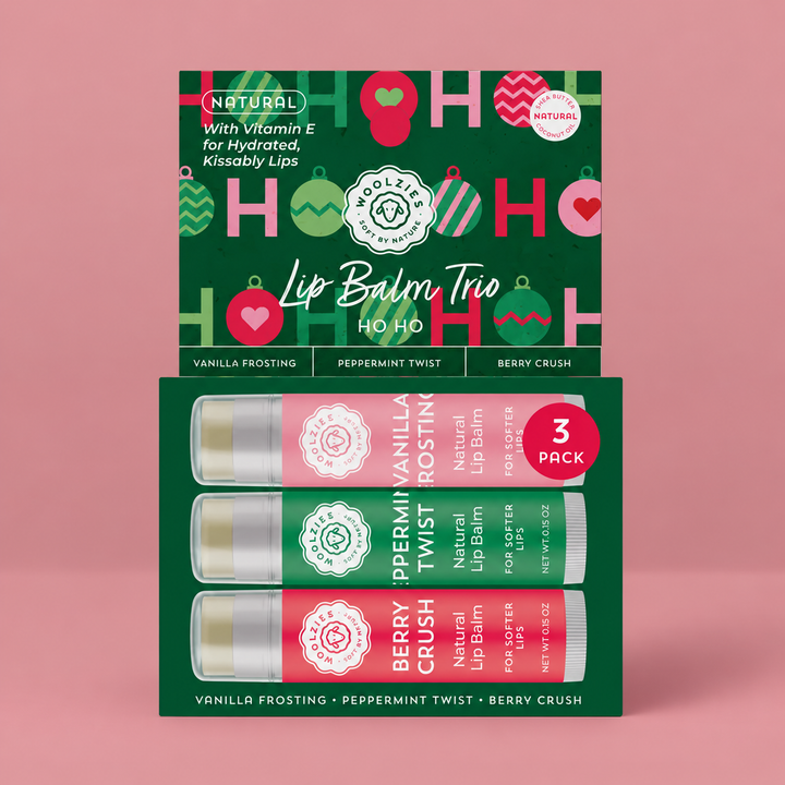 Natural Shea Butter Lip Balm Trio – HO HO Holiday
