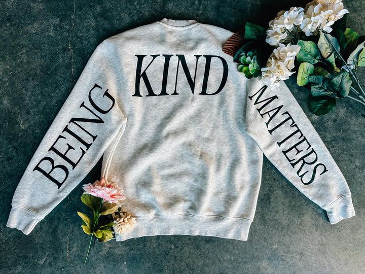 Being Kind Matters Happy Face Oatmeal Sweatshirt - Final Sale