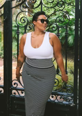 Midi Skirt with Side Slit-