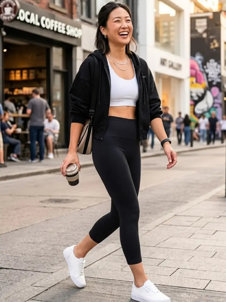 SALE: High Waisted Cropped Leggings-Missy and Curvy