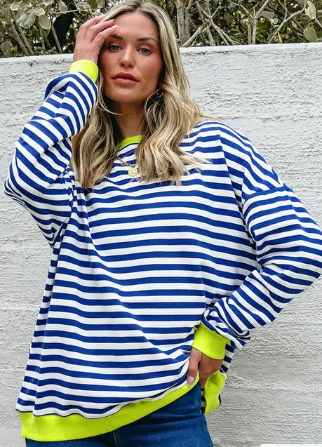 SALE: Striped Sweatshirt-2 color options