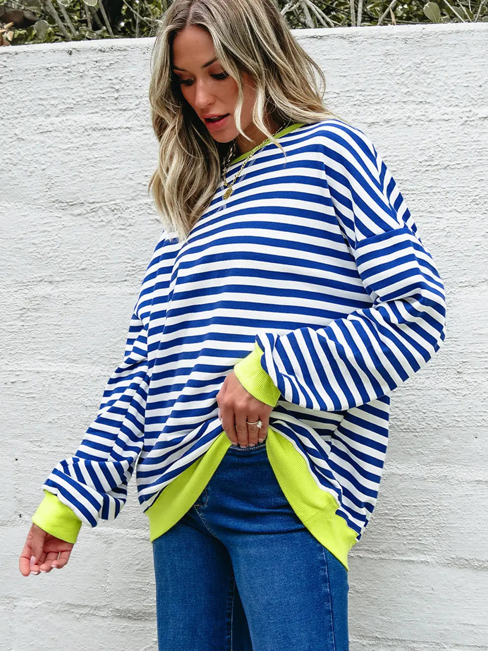 SALE: Striped Sweatshirt-2 color options