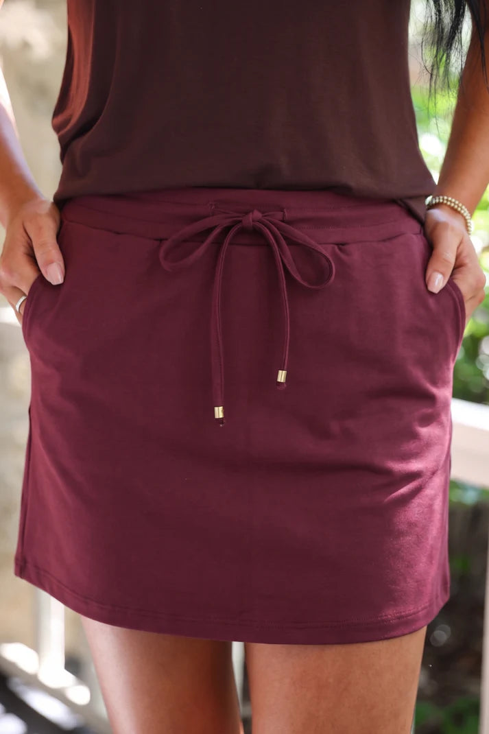 Burgundy Skort