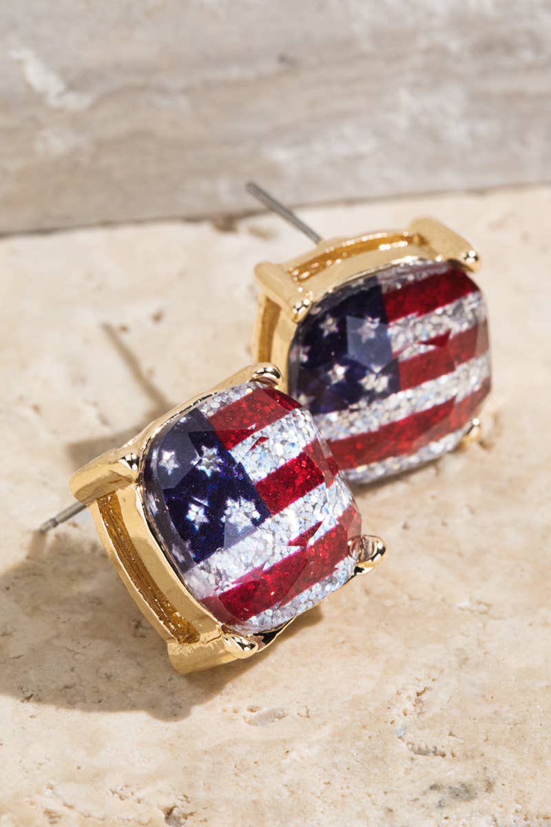American Flag Stud Earrings