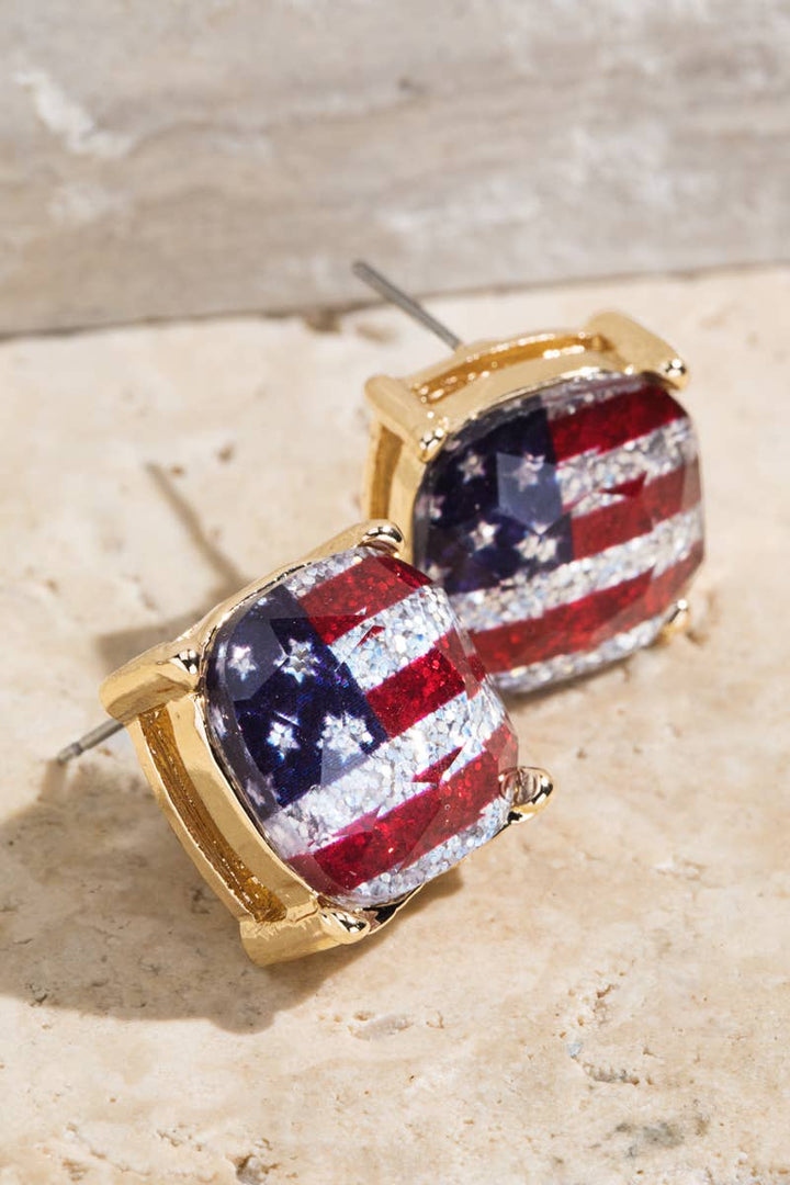 American Flag Stud Earrings