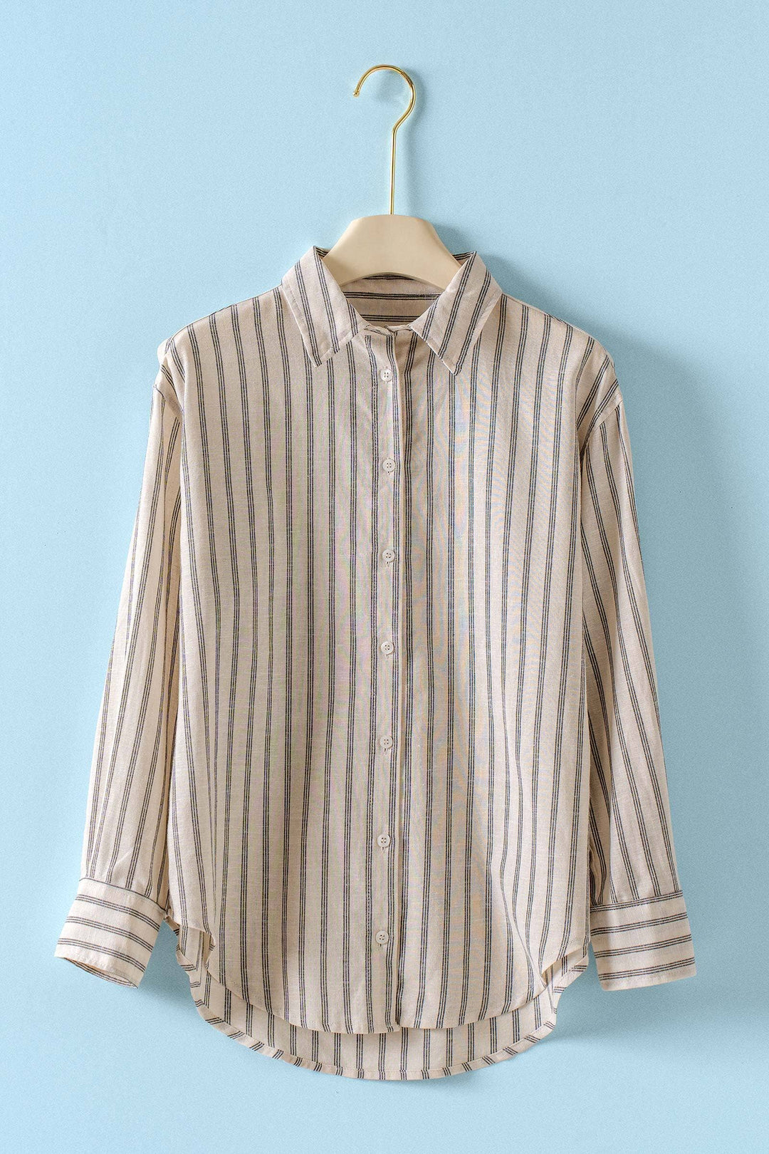 Striped Linen Blend Button Up Shirt-2 Color Options