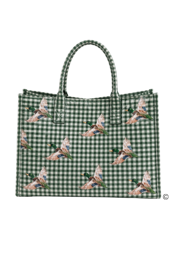 Mallard Marshland Green Gingham Vinyl Tote©