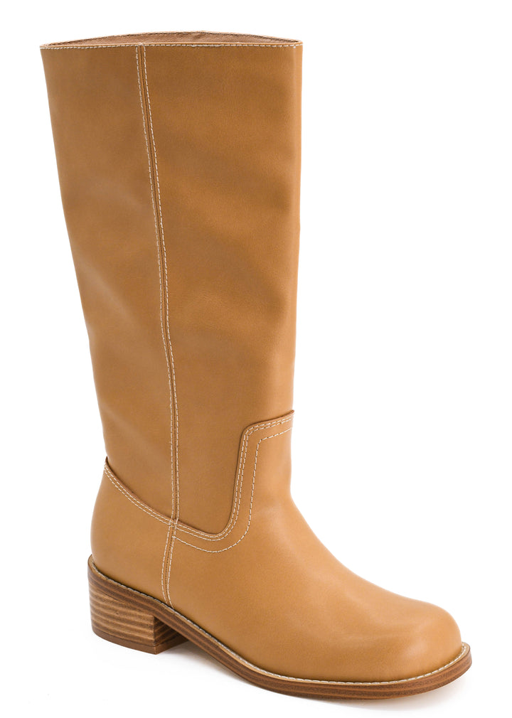 Wide Calf Friendly Boot-Camel or Cognac