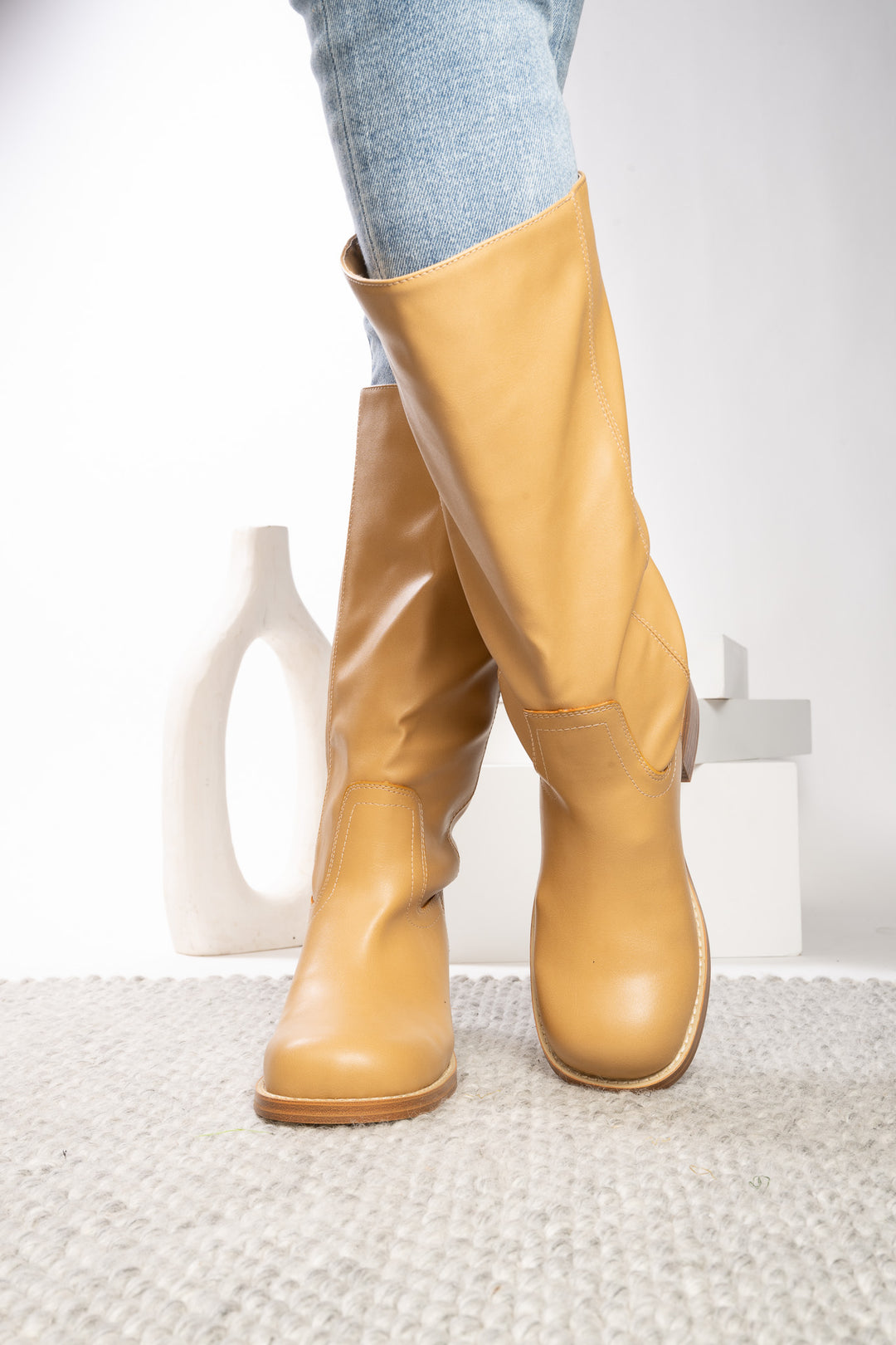 Wide Calf Friendly Boot-Camel or Cognac