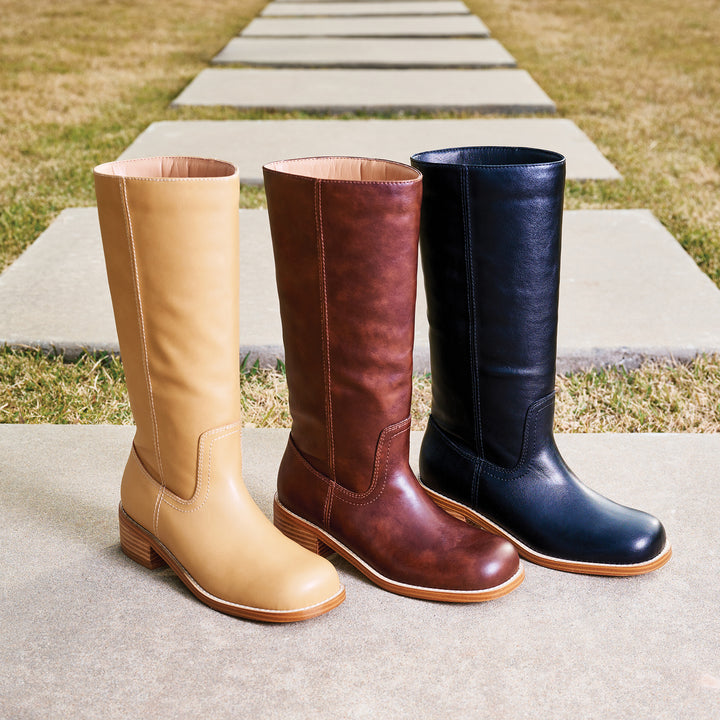 Wide Calf Friendly Boot-Camel or Cognac